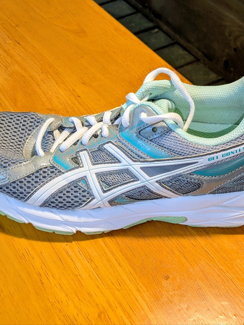 Asics Gel-Contend 3 T5G5Q Grey Green Women's Running Shoes 9.5D Sneakers Sports - Picture 6 of 16